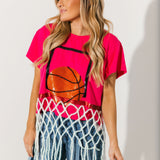 Pink Basketball Net Tee | Queen Of Sparkles
