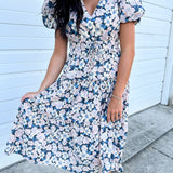 Sunday Stroll Midi Dress | Blue Floral