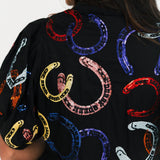 Black Rainbow 'Derby Queen' Horse Shoe Cotton Tie Dress | Queen Of Sparkles