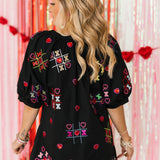 XOXO Tic Tac Toe Cotton Button Up Dress