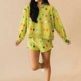 Lime Green Multi Skeleton Sweatshirt | Queen Of Sparkles