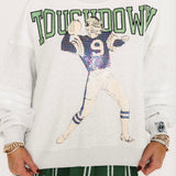 Grey 'Touchdown' Football Player Sweatshirt | Queen Of Sparkles