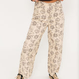 Vintage Bloom Denim Pant | Ecru