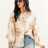 Vintage Bloom Button Up Blouse