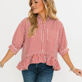 Camille Stripe Top | Brick