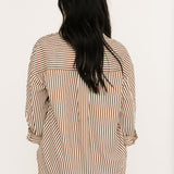 Striped Button Down Shirt | Brown