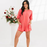 Hot Shot Tee Romper | Hibiscus