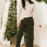 Essential Ribbed Mock Neck | Ivory