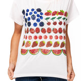 White Fruit USA Flag Tee | Queen Of Sparkles