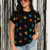 Black Multi Spiders Tee | Queen Of Sparkles