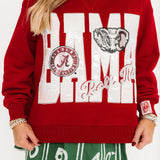 Licensed Alabama Metallic Word With Icons Sweatshirt | Queen Of Sparkles