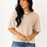 Short Sleeve Sweater | Khaki