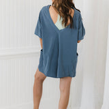 Hot Shot Tee Romper | Skyline