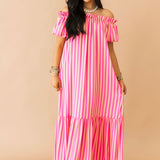 Clarice Maxi Dress | Pink Sangria Stripe