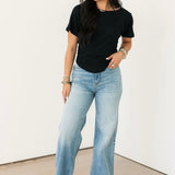 Lucy Off The Shoulder Tee | Black