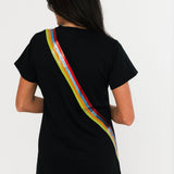 Black Guitar Strap Tee Dress | Queen Of Sparkles