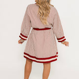 Striped & Chic Mini Dress | Rust