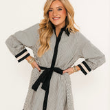 Striped & Chic Mini Dress | Black
