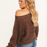 Crochet Slouchy Sweater | Chocolate