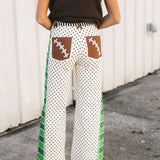 Game Day Contrast Wide Leg Denim Jean
