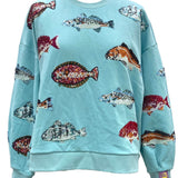 Light Blue Fish Sweatshirt