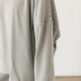 Dani Stripe Pullover Top | Charcoal