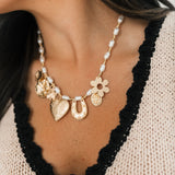 Pearl Snap Charm Necklace