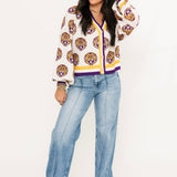 Licensed LSU Knit In Mascot Rhinestone Cardigan | Queen Of Sparkles