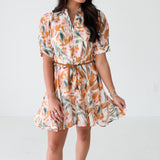 Watercolor Mini Dress | Rust