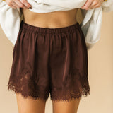 Lace Trim Short | Chocolate