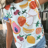 Light Blue Multi Fruit Tee | Queen Of Sparkles