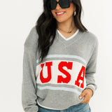 USA Varsity V Neck Sweater