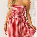 Picnic Date Gingham Mini Dress | Red