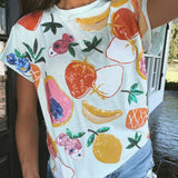 Light Blue Multi Fruit Tee | Queen Of Sparkles