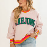 Pink, Orange & Green Rhinestone 'Mahjong' Sweatshirt | Queen Of Sparkles