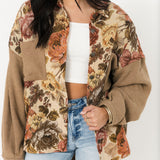 Floral Jacquard Shacket | Latte Mix