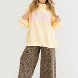 'Delulu' Embroidered Mock Neck Sweatshirt | Butter