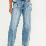 The Delaney Pintuck Wide Leg Jean