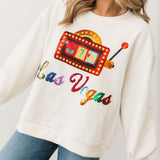 Light Beige 'Las Vegas' City Icon Sweatshirt | Queen Of Sparkles