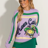 Lavender, Green & Yellow 'Queen Cake' Striped Sweater | Queen Of Sparkles