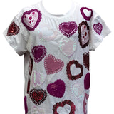 White Multi Doily Heart Tee