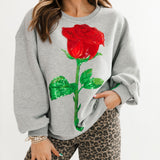 Grey Mega Rose Sweatshirt