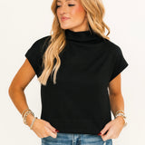 Soft Touch Mock Neck Sweater | Black
