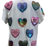 White Positive Candy Hearts Tee