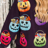 Dark Purple Multi Candy In Halloween Baskets Sweatshirts | Queen Of Sparkles