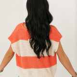 Stripe Sweater Vest | Coral Oatmeal