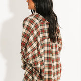 Oversized Button Up Shirt | Plaid