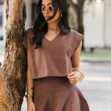 Classic Knit Sweater Skirt | Chestnut