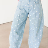 Polka Dot Barrel Jeans | Denim