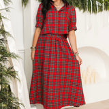 Merry Meadow Midi Skirt | Red Plaid